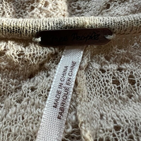 Free People Size S Beige For The Love of Flowers Boho Cold Shoulder Tunic Top - Picture 11 of 16